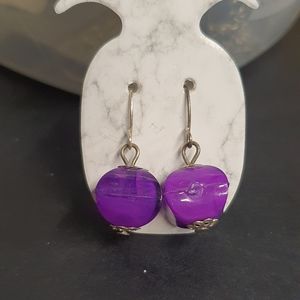 Purple dangle earrings